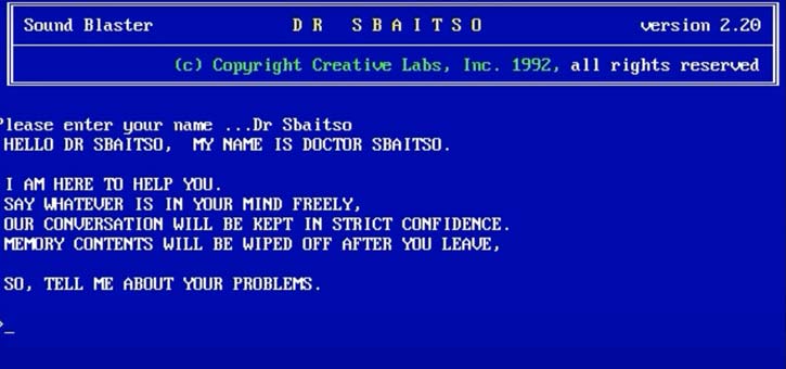 History of Chatbots - Dr Sbaitso